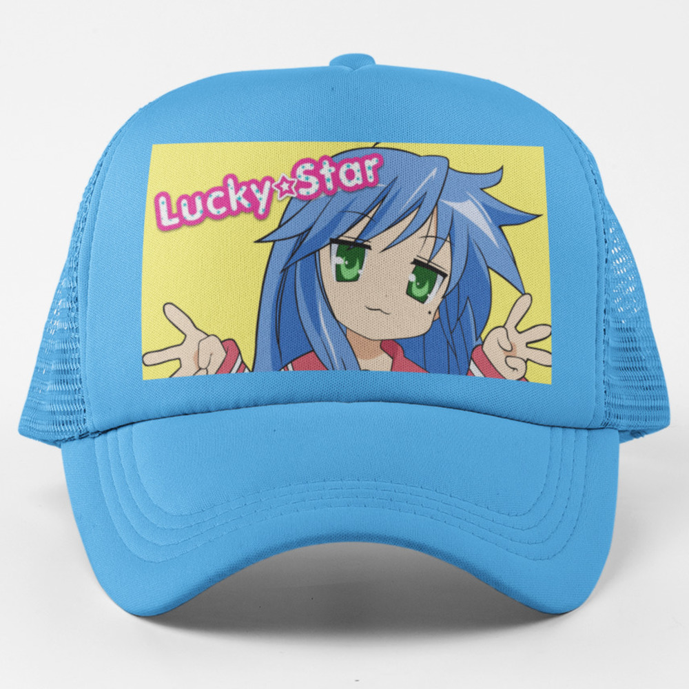 NEW Lucky Star Konata Izumi Billboard Foam Trucker Snapback Hat LIGHT BLUE